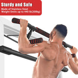 Wall Mounted Doorframe Heavy Duty Pull Up Bar with Wristbands