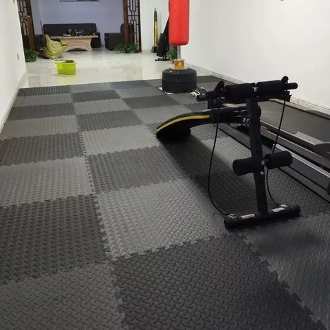 12x12inch EVA Leaf Grain Gym Equipment Interlocking Floor Mats