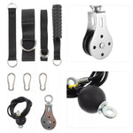 Set of Fitness Training Pulley System Tools for Home Gym