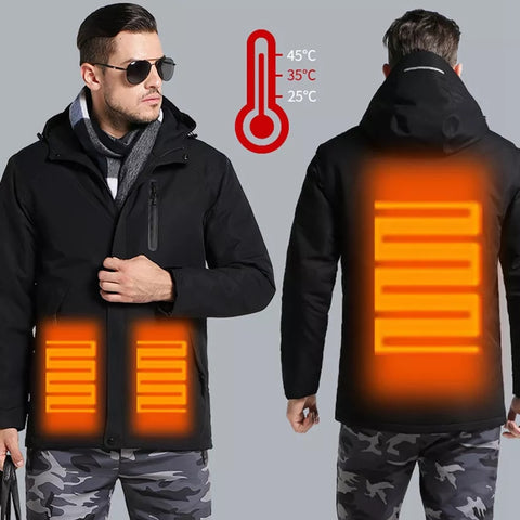 USB Infrared Heating Waterproof Windbreaker Jacket