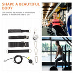 Set of Fitness Training Pulley System Tools for Home Gym