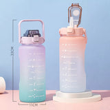 Sport Water Bottle with Straw and Time Marker Portable Leakproof Non-Toxic